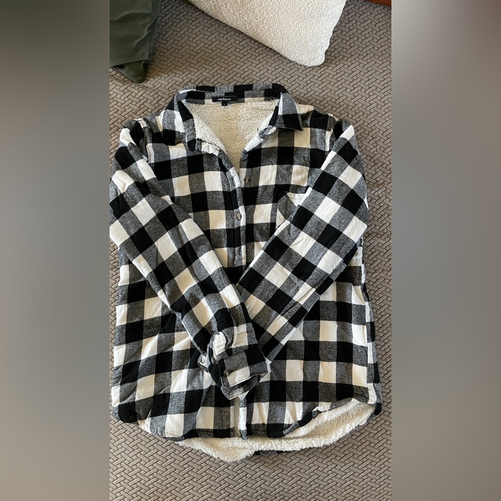 Ambiance Faux Lined Checkered Shacket